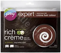 Farba krem do włosów naturalny brąz Godrej Expert 20g+20ml