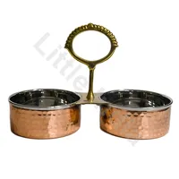 Double Serving Set Made of Copper and Stainless Steel Fern 1pcs.