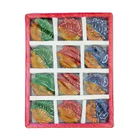 Fundas decorativas de arcilla para velas en forma de hoja DIYAz 12 piezas