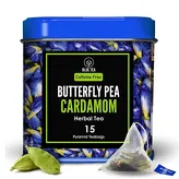 Butterfly Pea Cardamom Herbal Tea Blue Tea 15 Pyramid Teabags 
