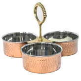 Triple Serving Set Made of Copper and Stainless Steel Fern 1szt.