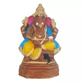 Large Figure Blue Robe Ganesh Brown Big Blue Robe 30cm