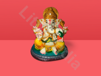 Ganesh Ji Idol 918g Height-19.5 cm, Width-17.5cm, Depth-13.5cm