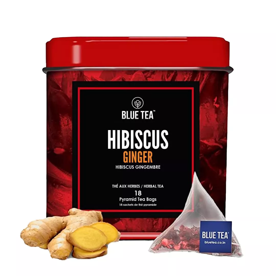 Herbata hibiskus z imbirem Hibiscus Ginger Blue Tea 18 torebek