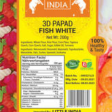 HD PAPAD FISH SHAPE WHITE 200G BY LITTLE INDIA