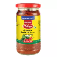 Gongura Red Chilli Pickle with garlic Telugu Foods 300g
