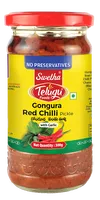 Marynowana gongura i chilli w oleju z czosnkiem Gongura Red Chilli Pickle Telugu Foods 300g