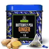 Butterfly Pea Ginger Herbal Tea Blue Tea 15 Pyramid Teabags