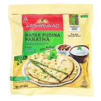 Płaskie chlebki Paratha nadziewane groszkiem i miętą Aashirvaad 4szt. 400g