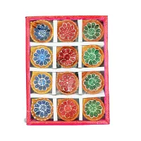 Gliniane ozdobne osłonki na świeczki wzór kwiatu Diyaz 12szt.