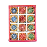 Gliniane ozdobne osłonki na świeczki wzór kwiatu Diyaz 12szt.