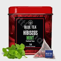 Hibiscus Mint Herbal Tea Blue Tea 18 Pyramid Teabags