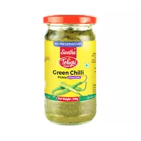 Green Chilli Pickle without garlic Telugu Foods 300g