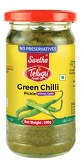 Marynowane zielone chilli w oleju bez czosnku Telugu Foods 300g
