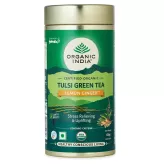 Tulsi Green Tea Lemon Ginger Tin Organic India 100g