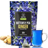 Butterfly Pea Ginger Herbal Tea Blue Tea 30 Pyramid Teabags