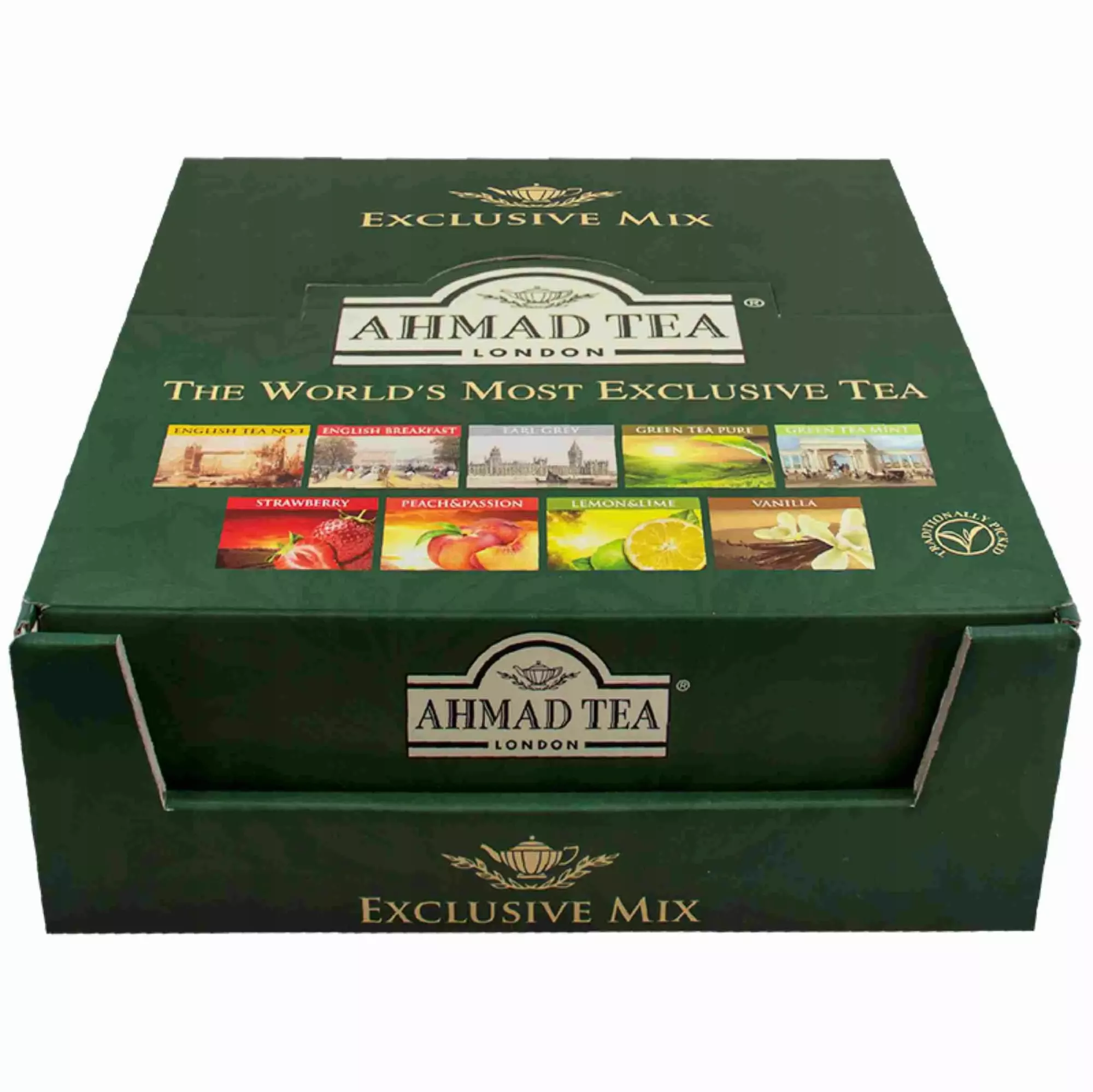 Cardboard box mix of tea envelope Ahmad Tea 90x2g