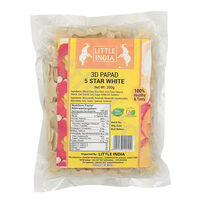 Papady 3D kształt gwiazdy białe Little India 200g