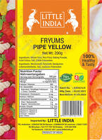 FRYUMS PIPE YELLOW 200G BY LITTLE INDIA