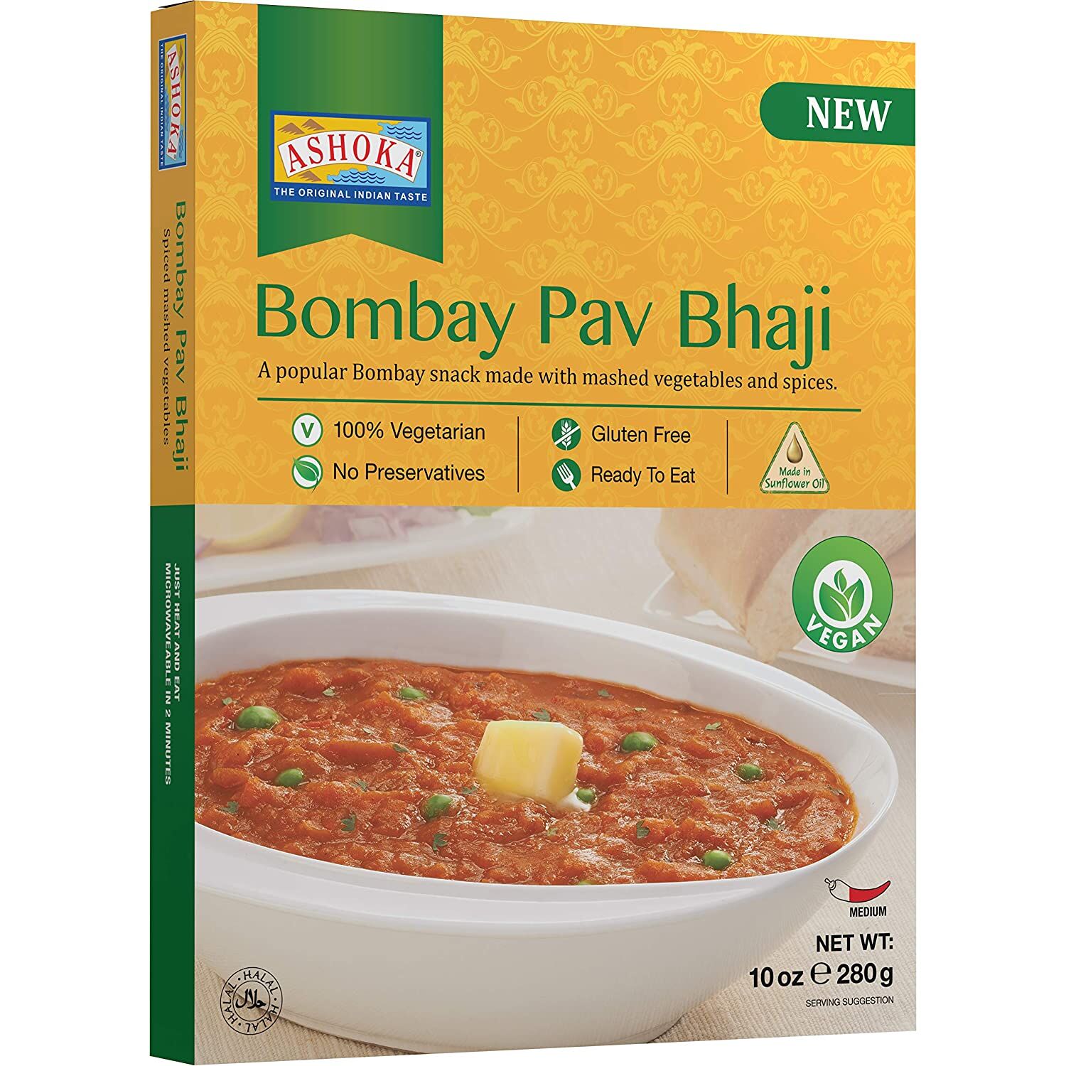 Gotowe indyjskie danie Bombay Pav Bhaji Ashoka 280g