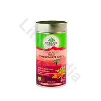 Tulsi Pomegranate Green Tea (loose leaf tea) 100g Organic India