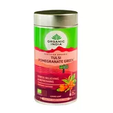 Herbata zielona liściasta Tulsi z granatem Organic India 100g