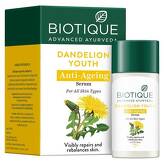 Dandelion Youth Anti-Ageing Serum For All Skin Types 40ml Biotique