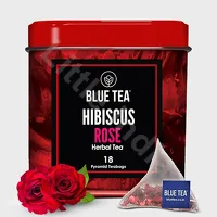 Hibiscus Rose Herbal Tea Blue Tea 18 Pyramid Teabags