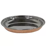 Talerz na ryż ze stali i miedzi młotkowanej Steel And Hammered Copper Rice Plate Fern 20cm SB-51