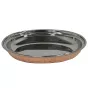 Talerz na ryż ze stali i miedzi młotkowanej Steel And Hammered Copper Rice Plate Fern 20cm SB-51