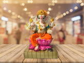 Ganesh Ji Idol 707g Height-17 cm, Width-10.5cm, Depth-8cm