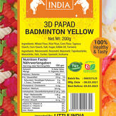 3D PAPAD BADMINTON YELLOW 200G BY LITTLE INDIA