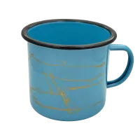 Niebieski kubek emaliowany z uchem Enamel Mug Sunlight 0,5L