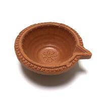 Gliniana osłonka na świeczkę średnia Diya 1szt.